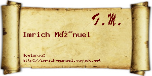 Imrich Mánuel névjegykártya